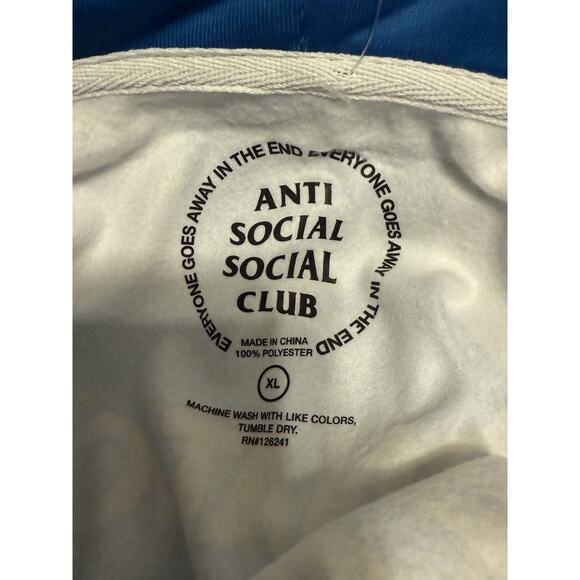 New With Tags Anti Social Social Club Overanxious Pullover Hoodie XLWhite/Blue - Picture 5 of 9